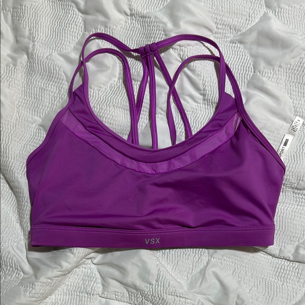 Strappy VSX Purple Sports Bra